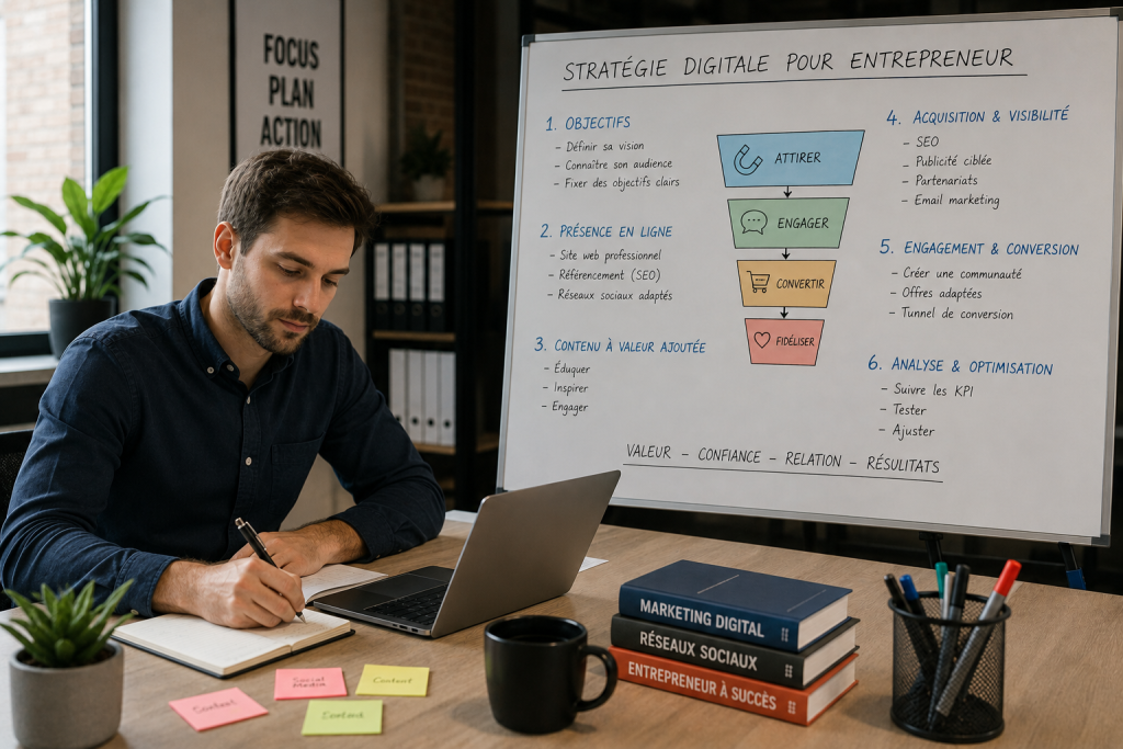 Stratégie digitale pour entrepreneur : par où commencer vraiment (sans se perdre)